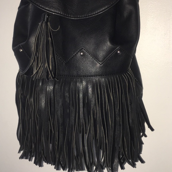 CALL IT SPRING Black Fringe Book Bag - Picture 5 of 8